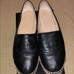 EUC Black Lambskin Chanel Espadrilles. Min Wear!!